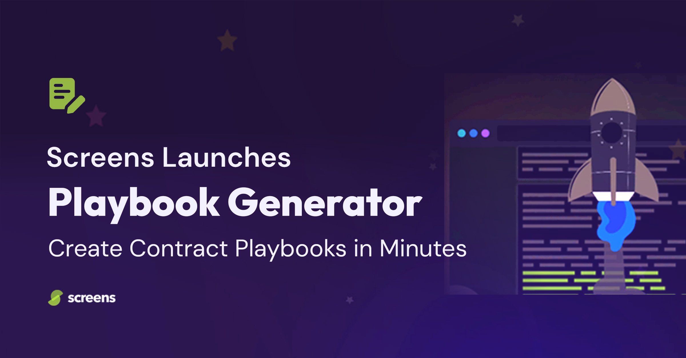 Screens Launches Playbook Generator